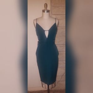 EXPRESS Fitted Strappy Back Midi Dress